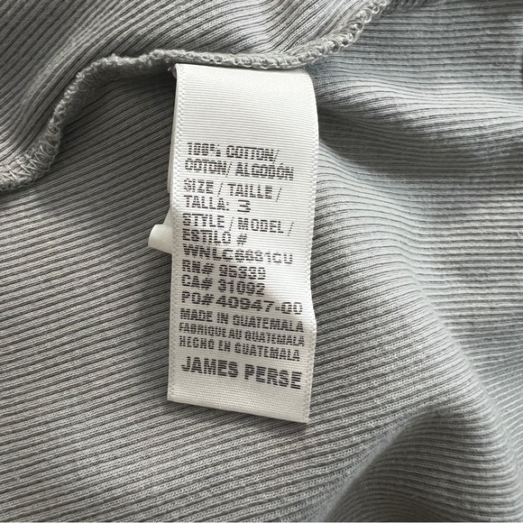James Perse Ribbed Midi A-Line Dress Gray Cotton Button Front NWT Size 3 (L) - Picture 8 of 9